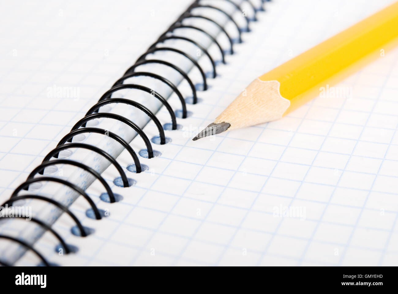 Blank notebook and pencil Stock Photo