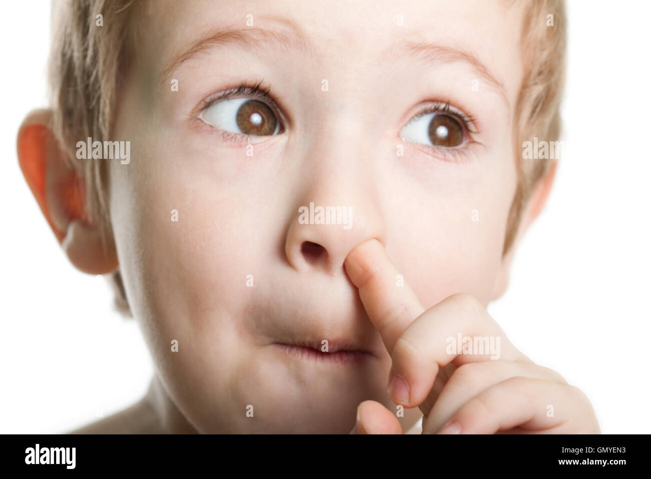 Boy child kid picking nose hires stock photography and images Alamy