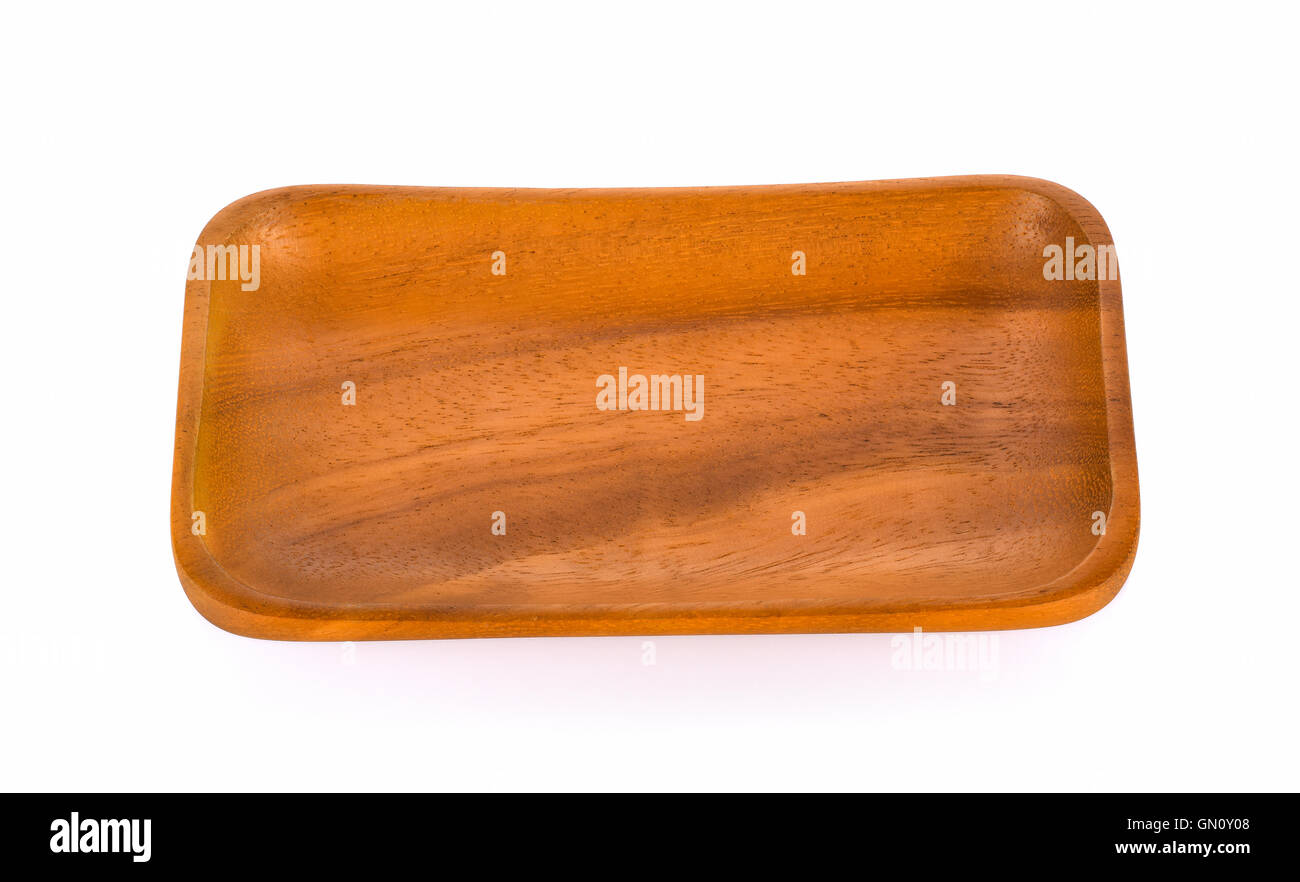 Wooden tray on White Background Stock Photo Alamy
