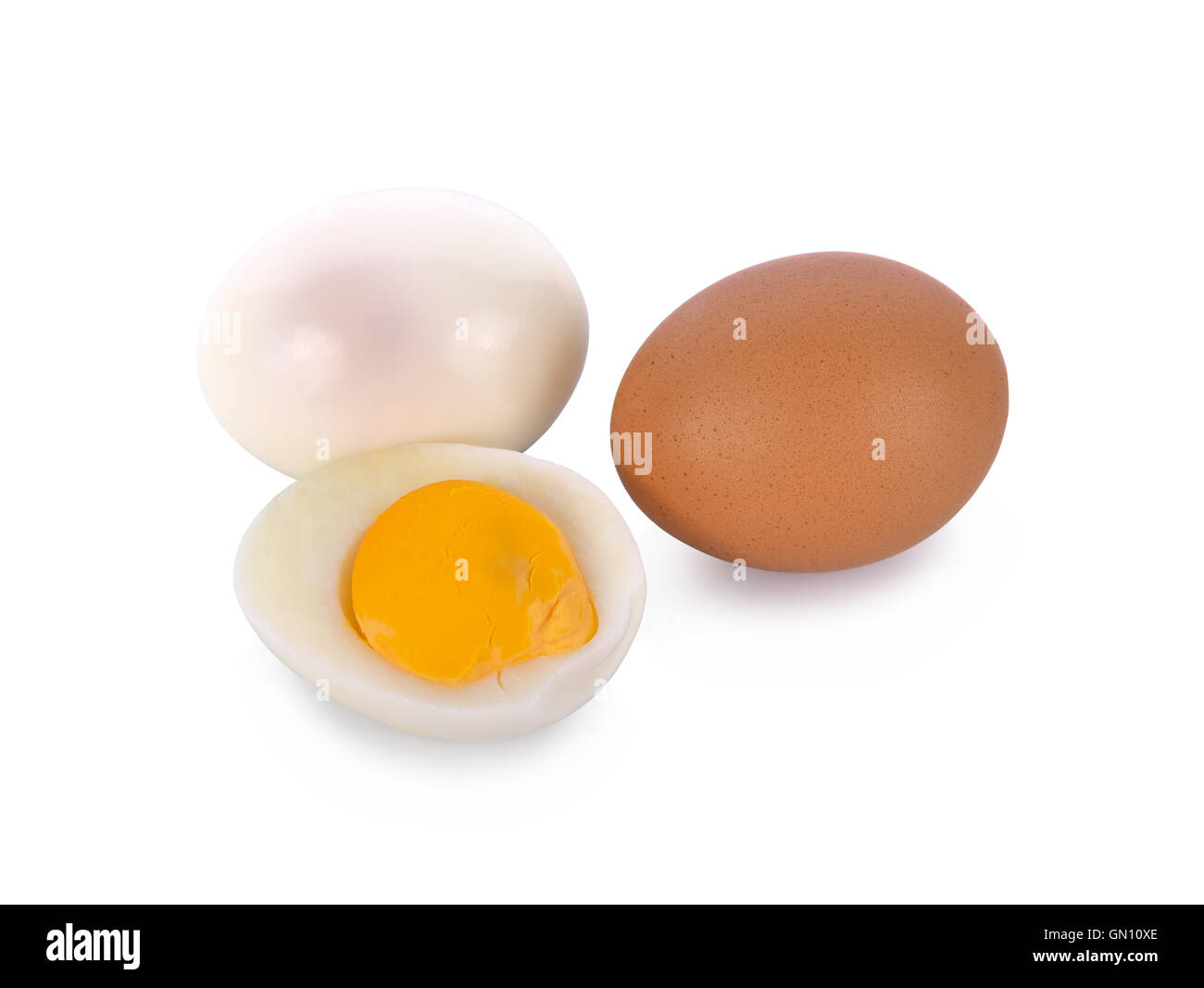 Boiled egg isolated on white background Stock Photo