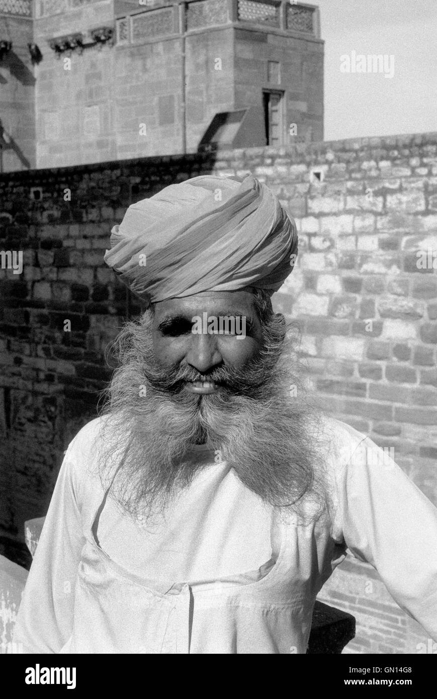 Indian man with moustache Black and White Stock Photos & Images - Alamy