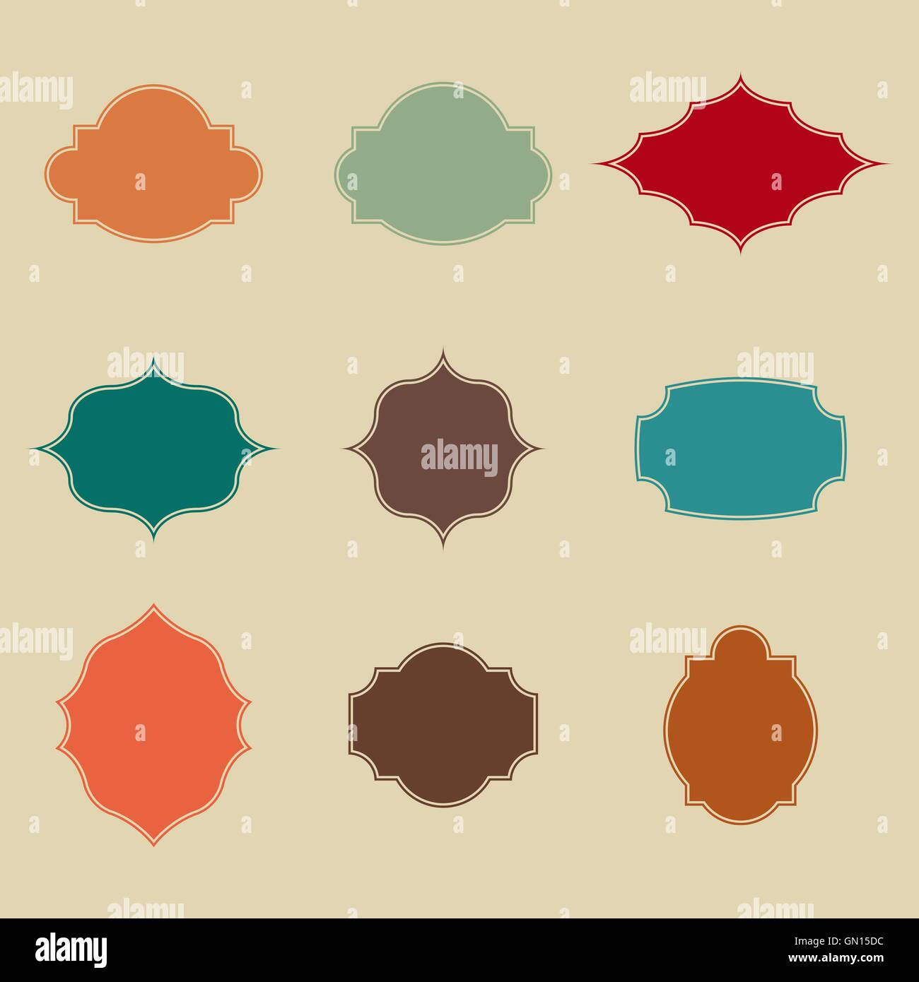 Set of vintage frames, vector illustration Stock Vector Image & Art Alamy