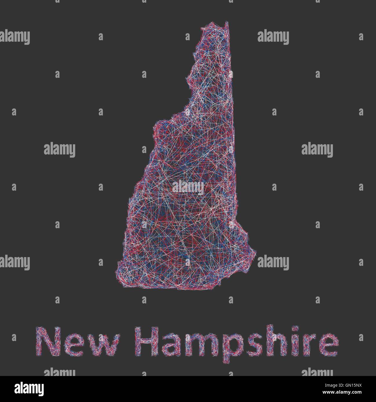 New Hampshire line art map Stock Vector Image & Art - Alamy