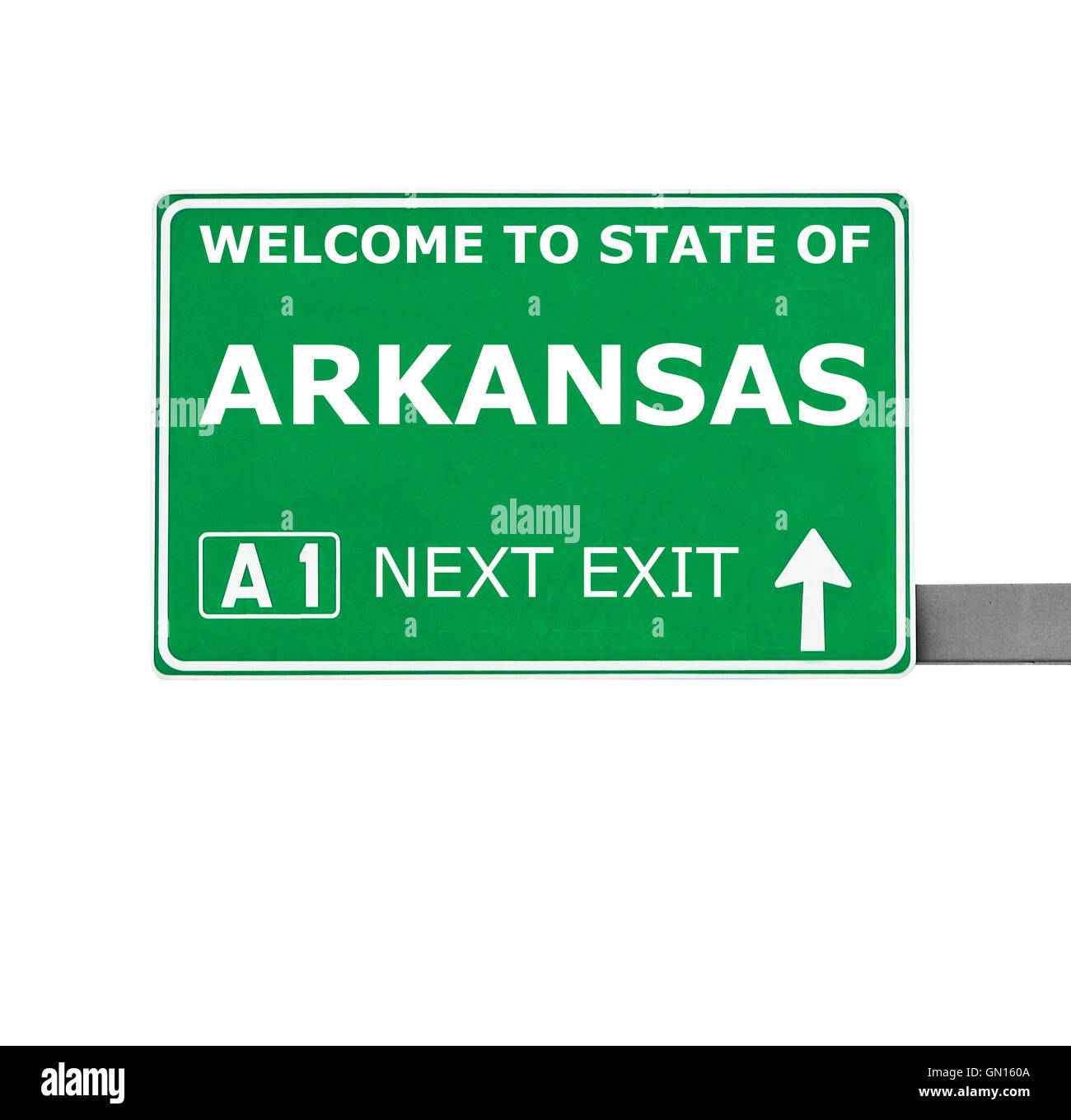 ARKANSAS road sign isolated on white Stock Photo - Alamy