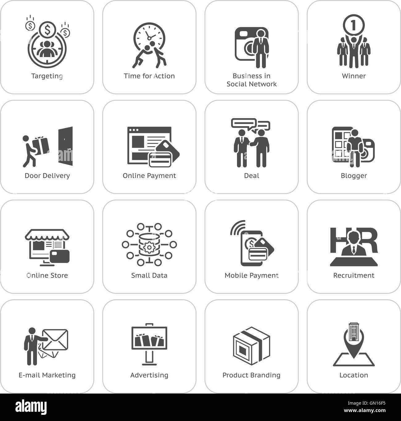 Flat Design Business Icons Set Stock Vector Image & Art - Alamy