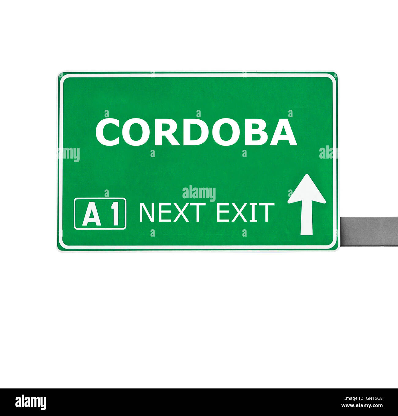 CORDOBA road sign isolated on white Stock Photo