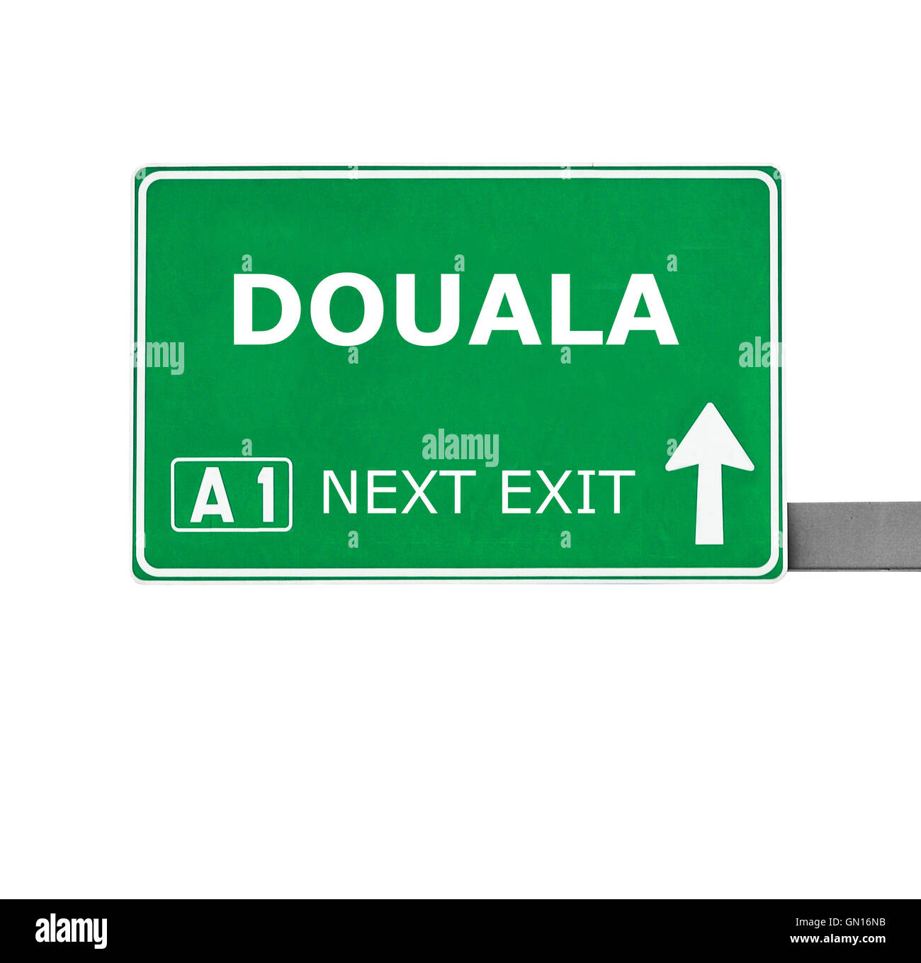 DOUALA road sign isolated on white Stock Photo