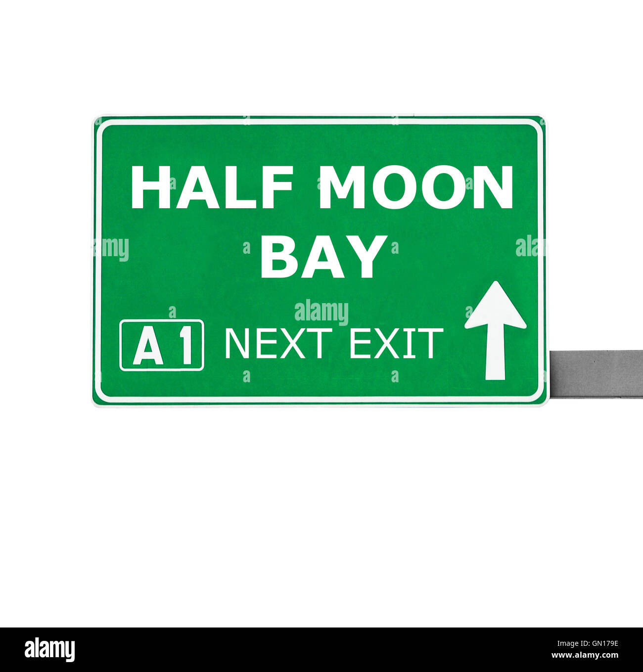 Half Moon Bay plaque murale classique en forme de panneau routier