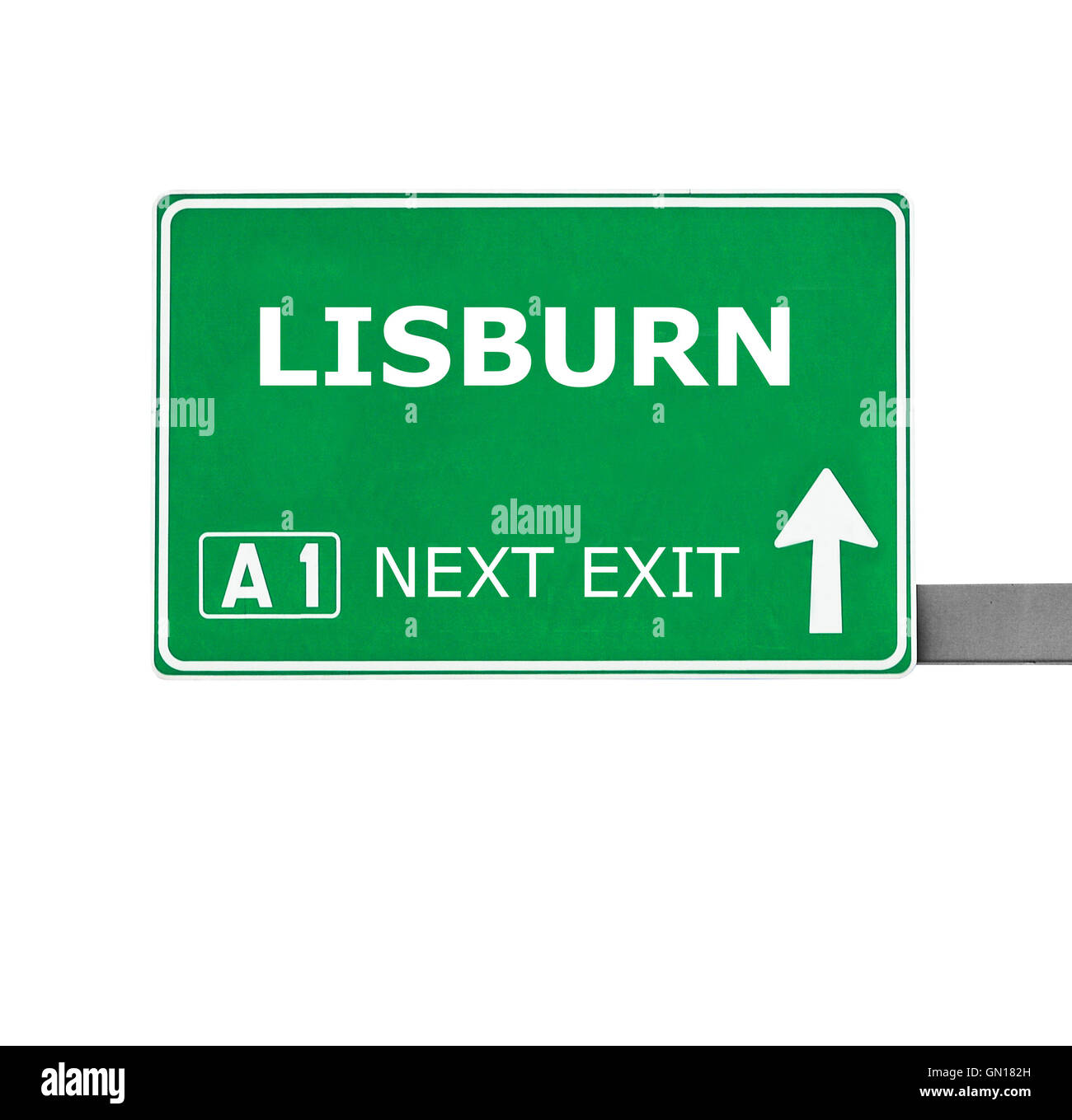 LISBURN road sign isolated on white Stock Photo Alamy