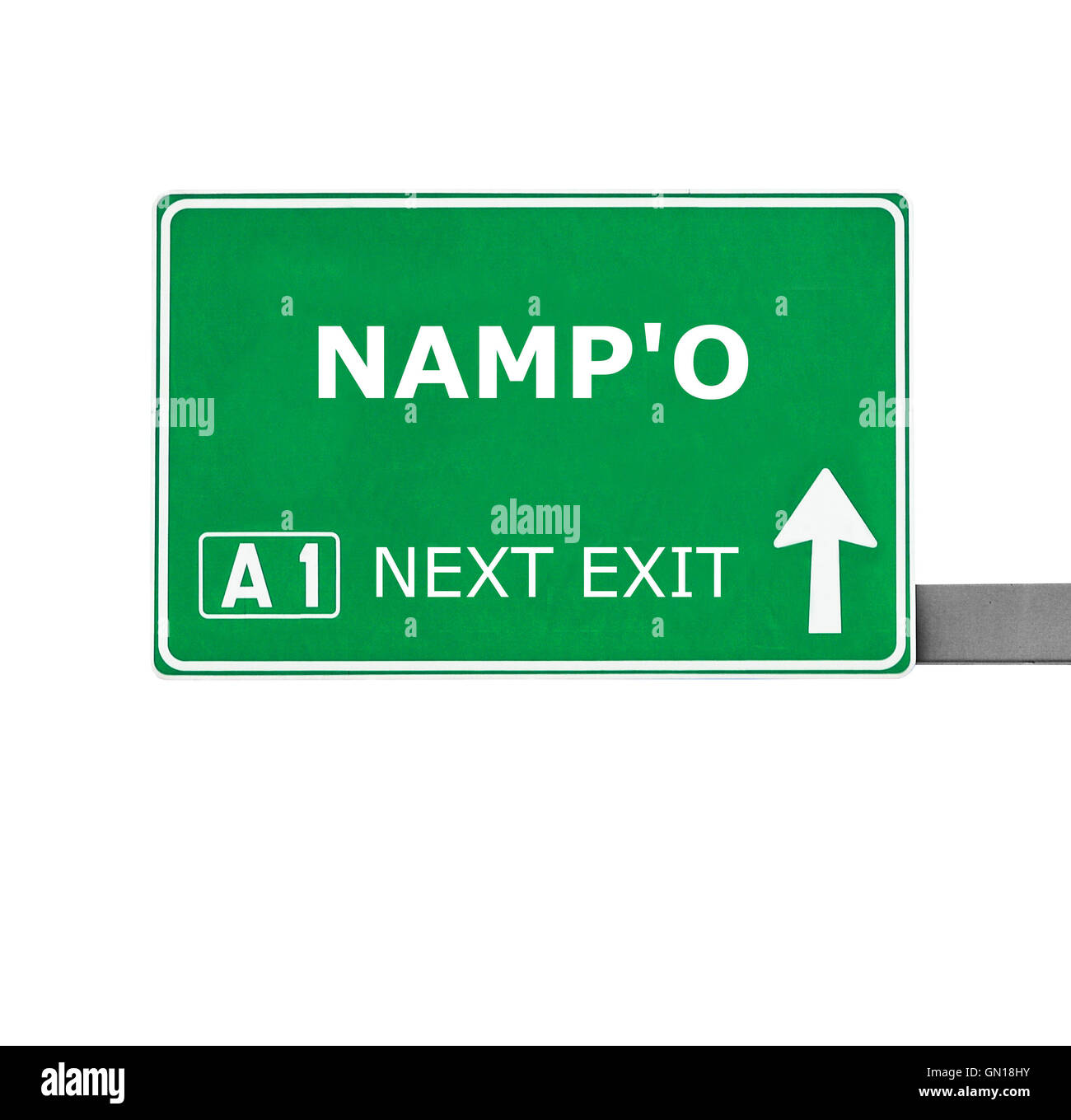 NAMP'O road sign isolated on white Stock Photo