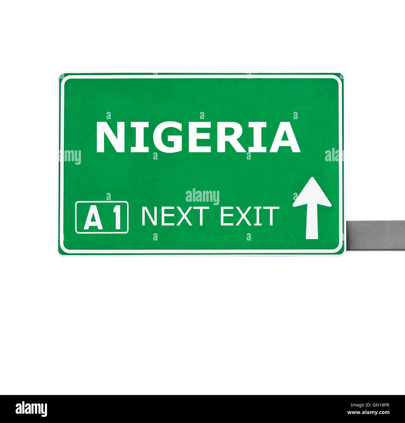 NIGERIA road sign isolated on white Stock Photo Alamy
