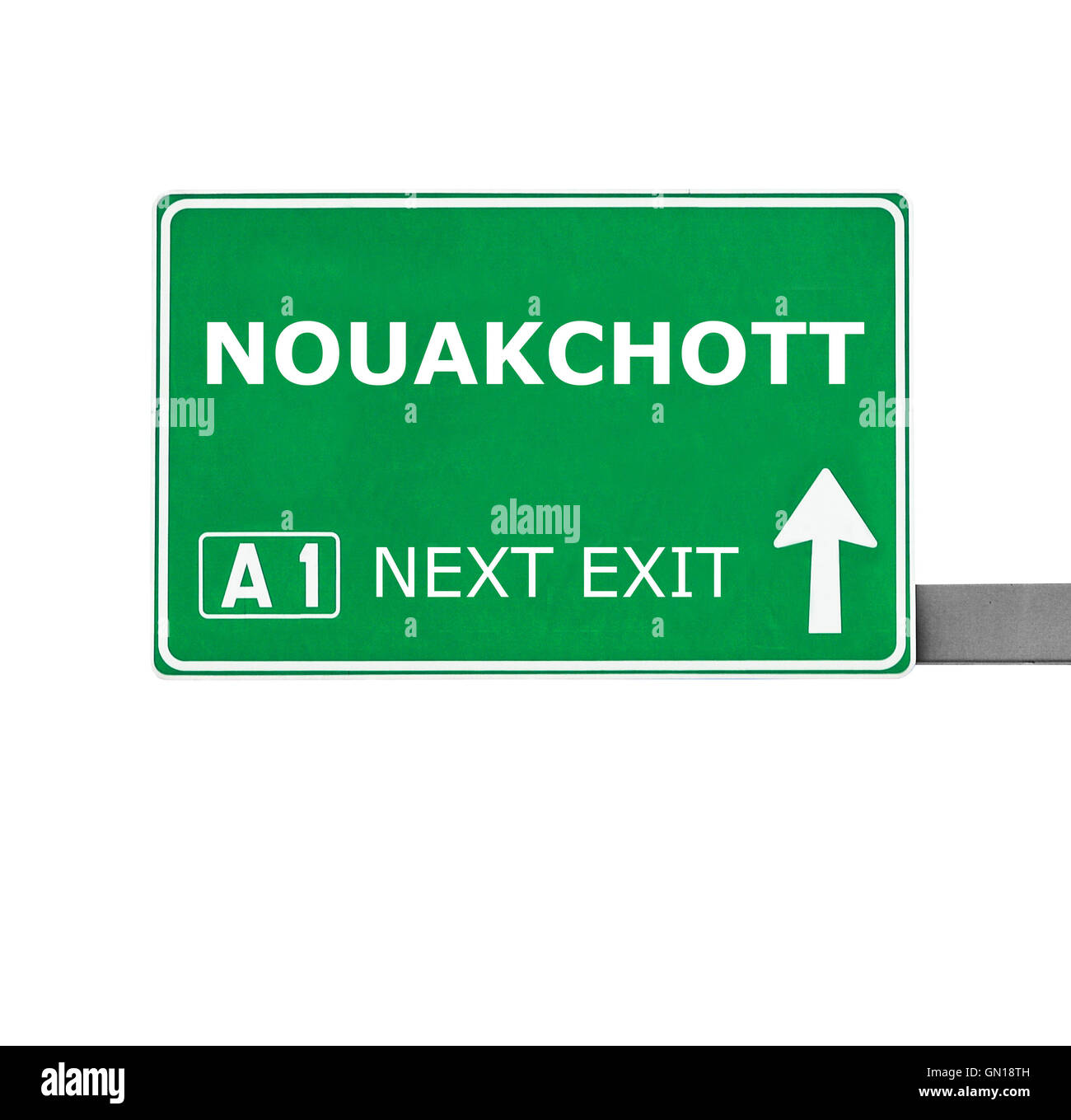 NOUAKCHOTT road sign isolated on white Stock Photo