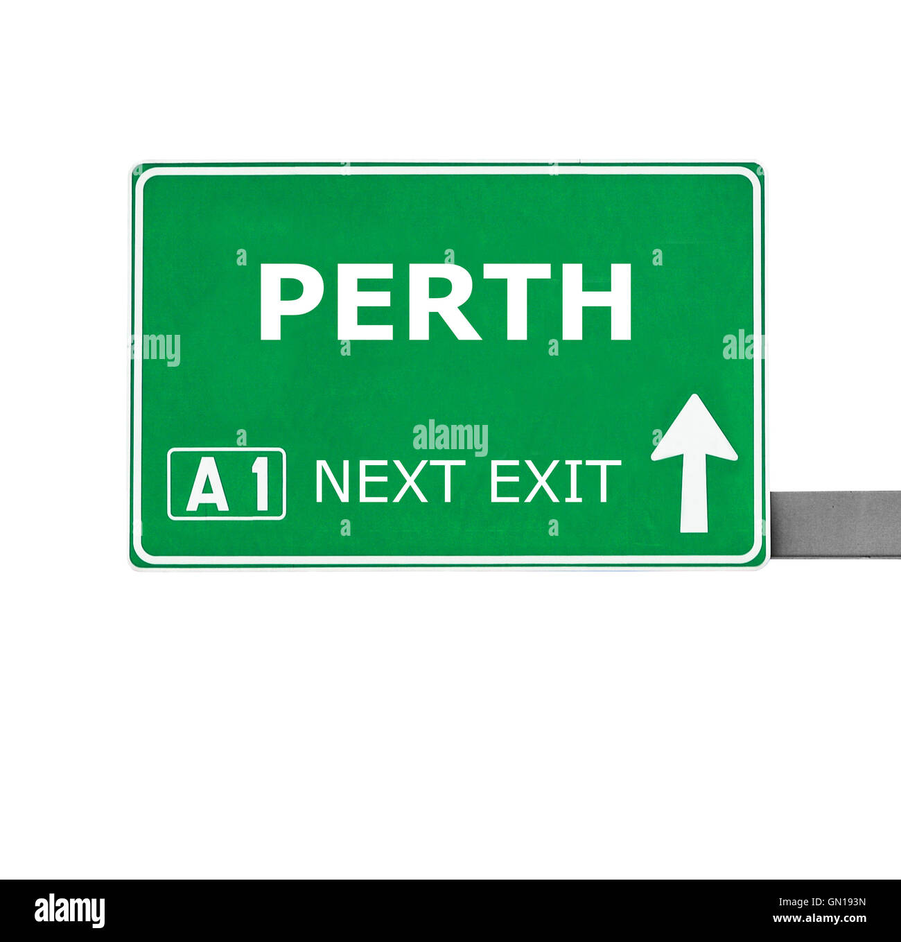 PERTH road sign isolated on white Stock Photo Alamy