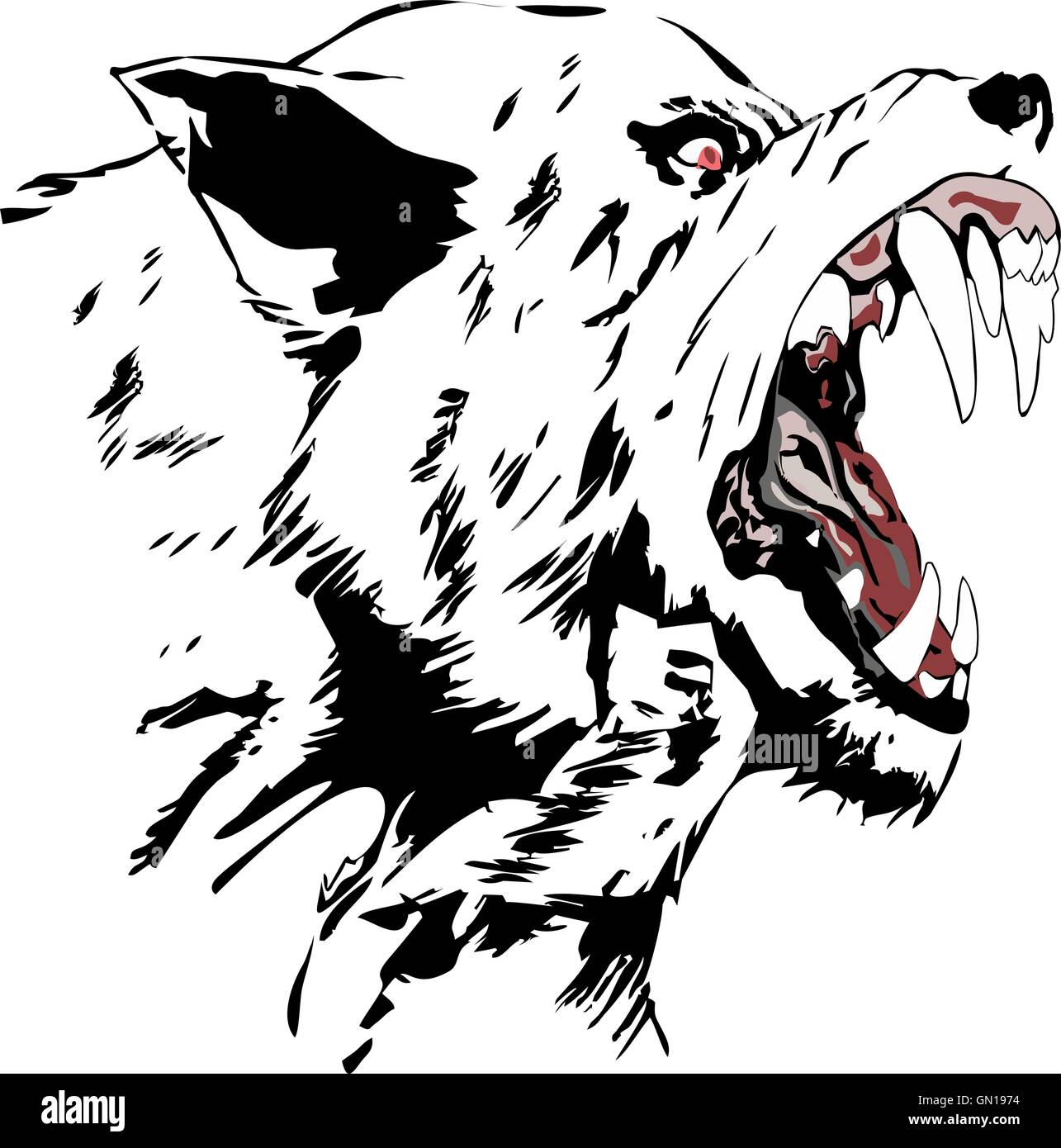 Wolf snarling stock vector images alamy