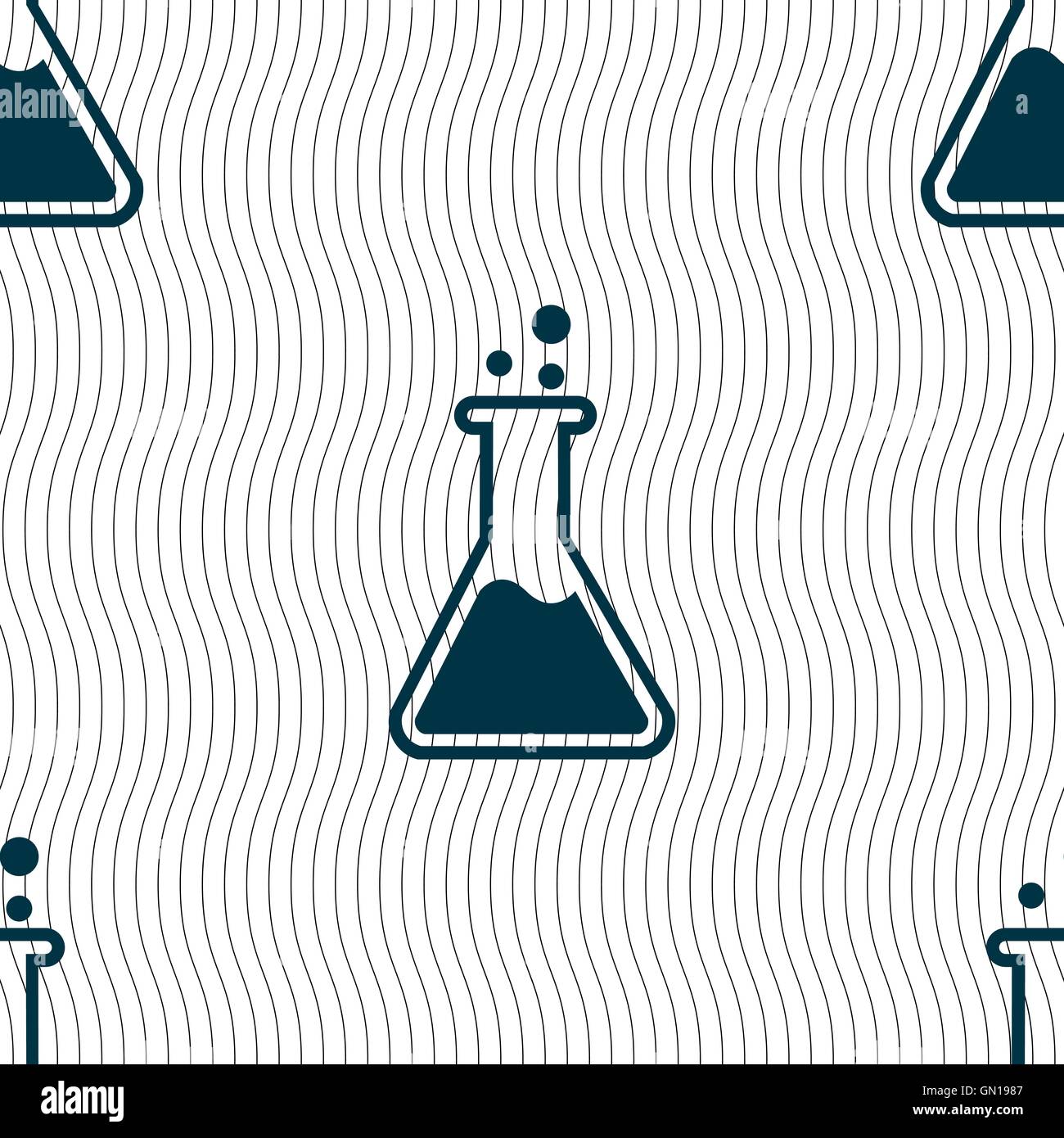 Flask icon sign. Seamless pattern with geometric texture. Vector Stock ...