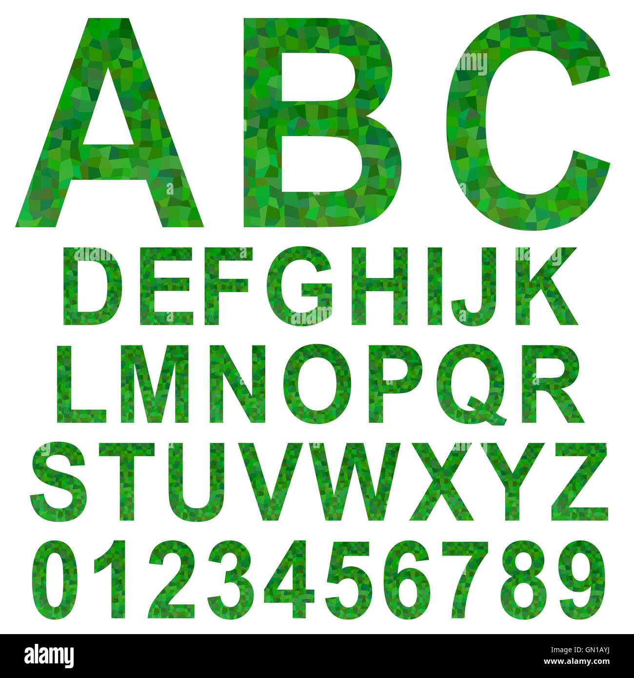 Green rectangle mosaic textured font set Stock Vector Image & Art - Alamy