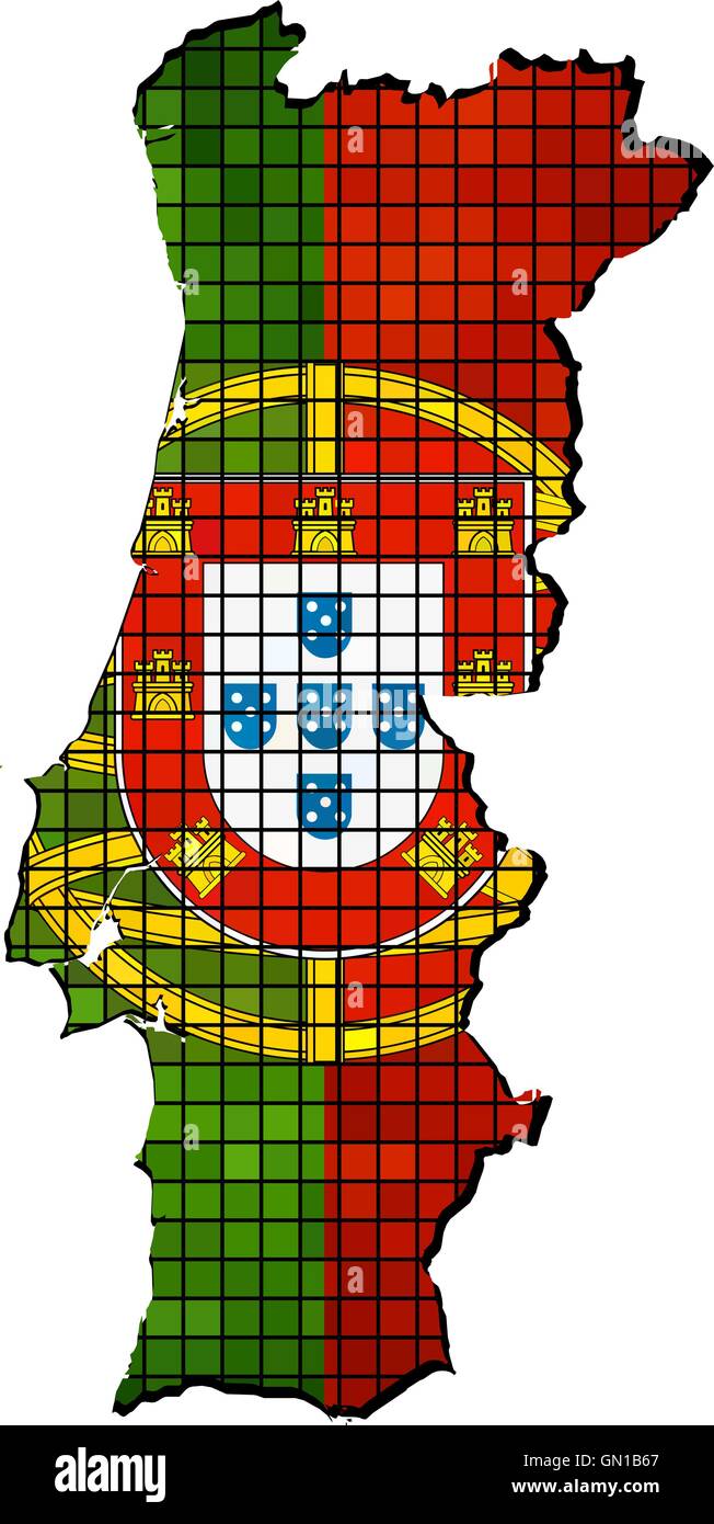 Europe Map with the Identication of Portugal. Stock Vector - Illustration  of border, design: 198518859