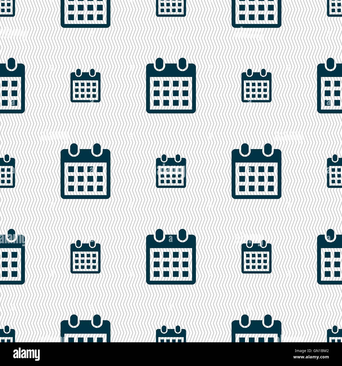 calendar page icon sign. Seamless pattern with geometric texture ...