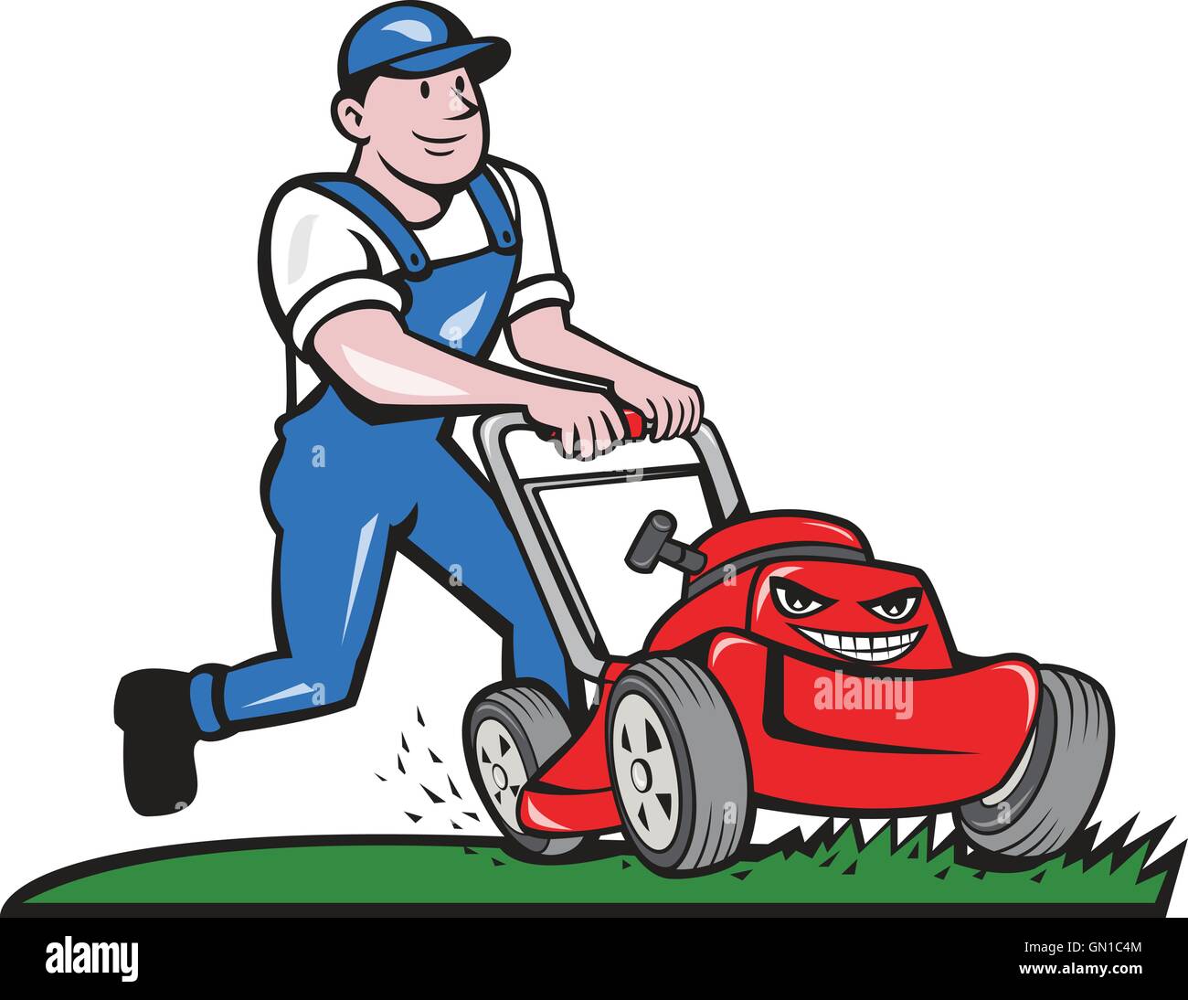 Cartoon lawn mower hi-res stock photography and images - Alamy