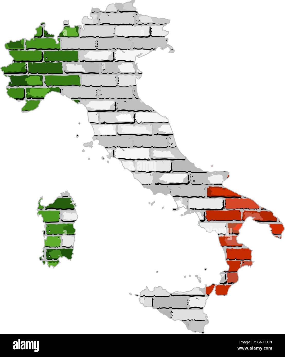 Italy map Cut Out Stock Images & Pictures - Alamy