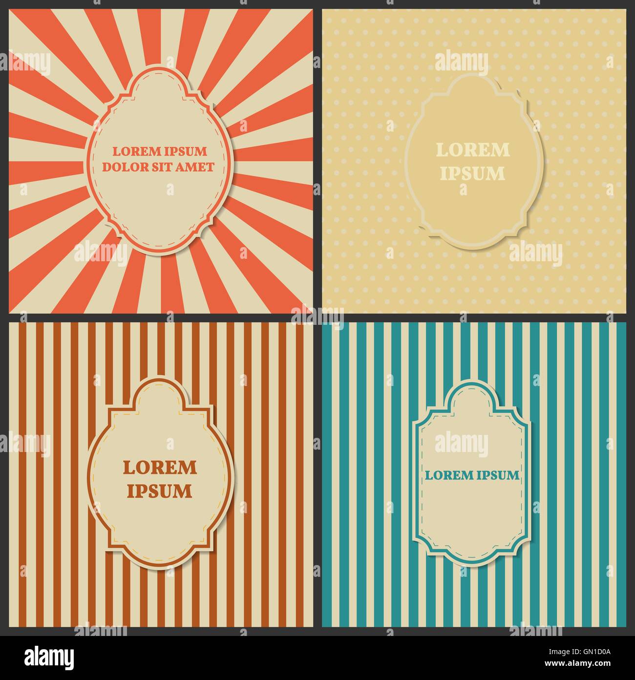 Set of backgrounds with frame, vector illustration Stock Vector Image ...
