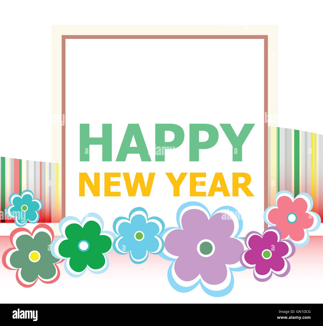 Happy New Year lettering Greeting Card. Vector illustration Stock ...