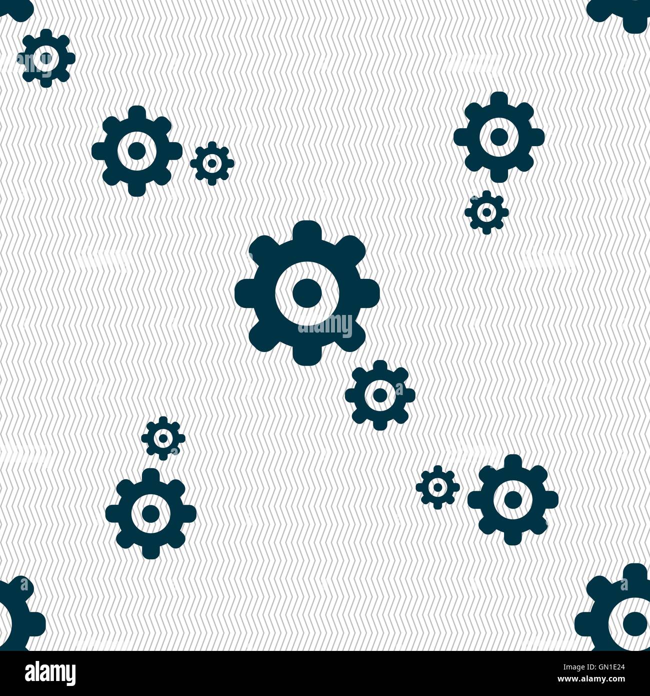 gears icon sign. Seamless pattern with geometric texture. Vector Stock ...