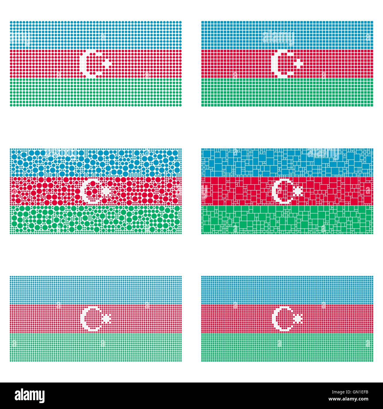 Mosaic Azerbaijan flag set Stock Vector Image & Art - Alamy