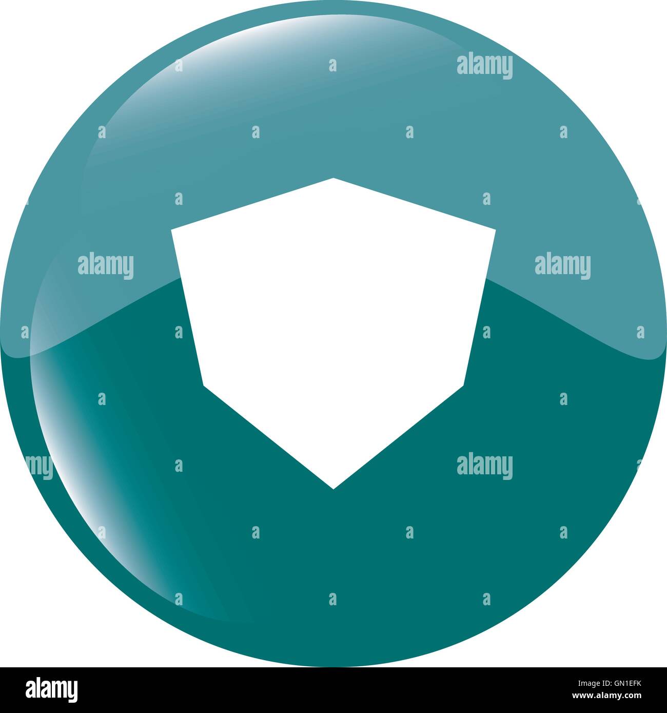 protection shield on web icon, web button isolated on white vector ...