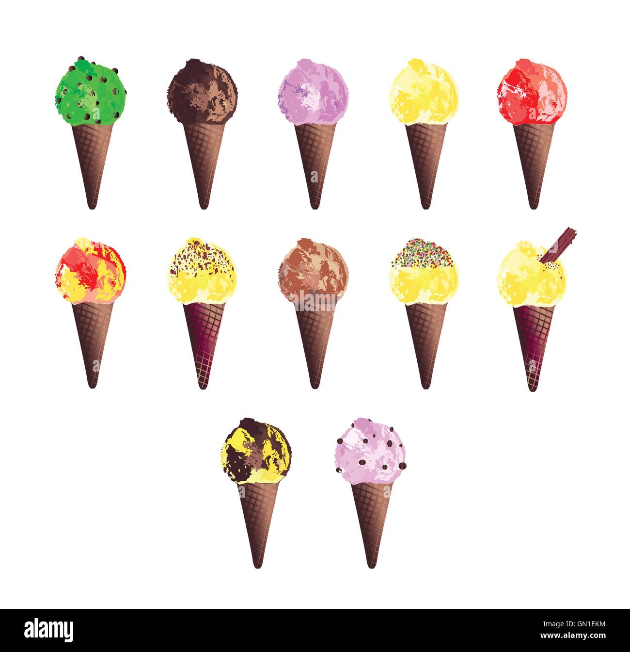 Ice Cream Cone Icons Stock Vector Image & Art Alamy