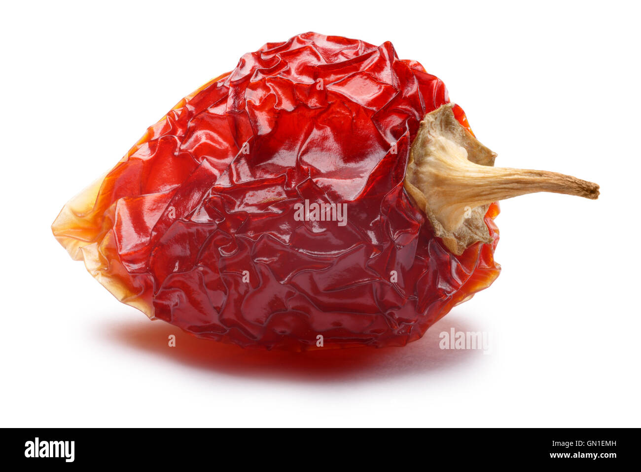 Dried Habanero pepper (Capsicum chinense). Clipping paths, shadow separated Stock Photo