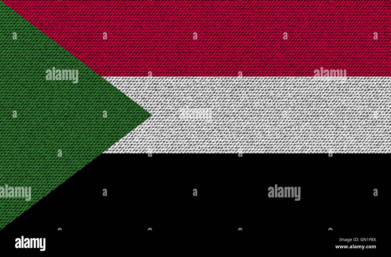 Flags Sudan on denim texture. Vector Stock Vector
