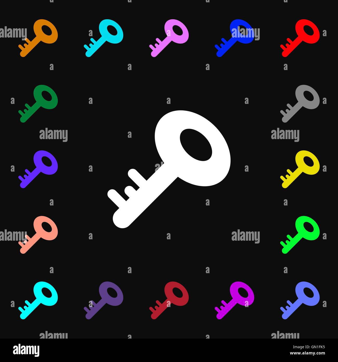 Key icon sign. Lots of colorful symbols for your design. Vector Stock Vector Image & Art Alamy