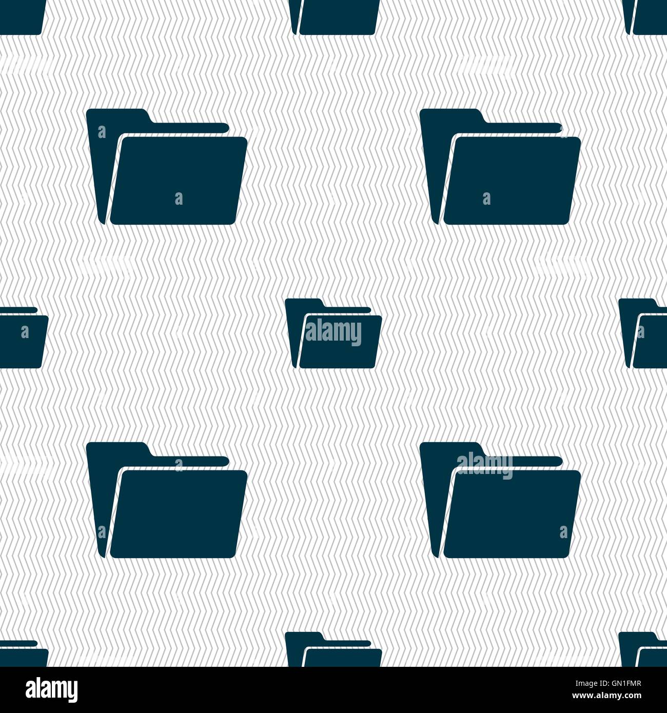 Folder icon sign. Seamless pattern with geometric texture. Vector Stock ...