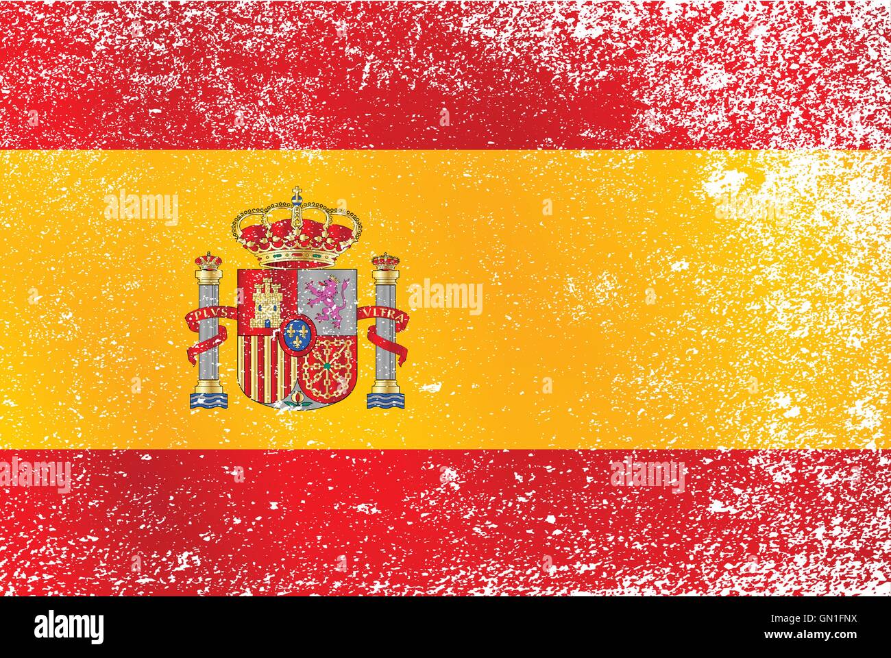 Grunge Spanish Flag Stock Vector