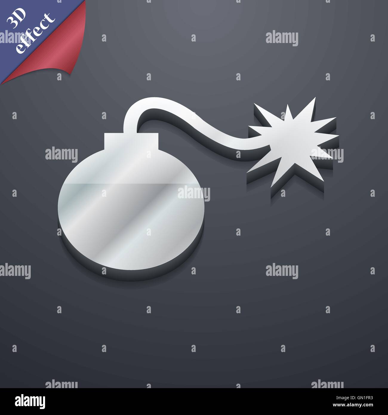 bomb icon symbol. 3D style. Trendy, modern design with space for your ...