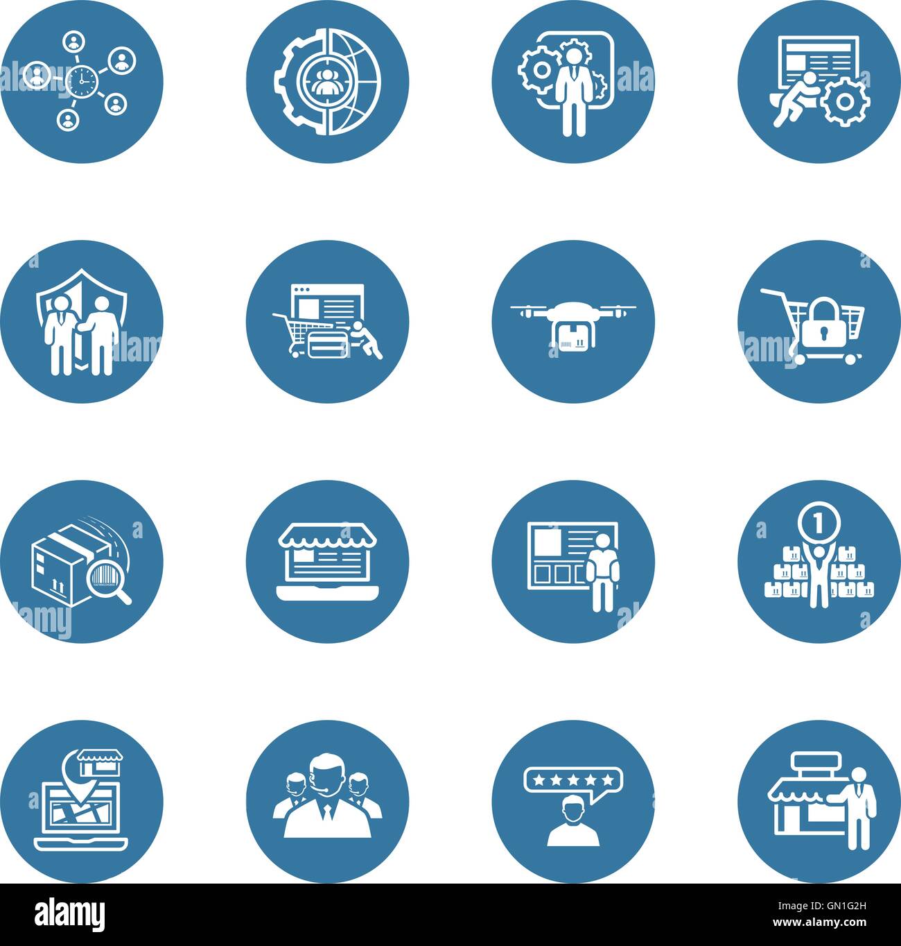 Flat Design Business Icons Set Stock Vector Image & Art - Alamy