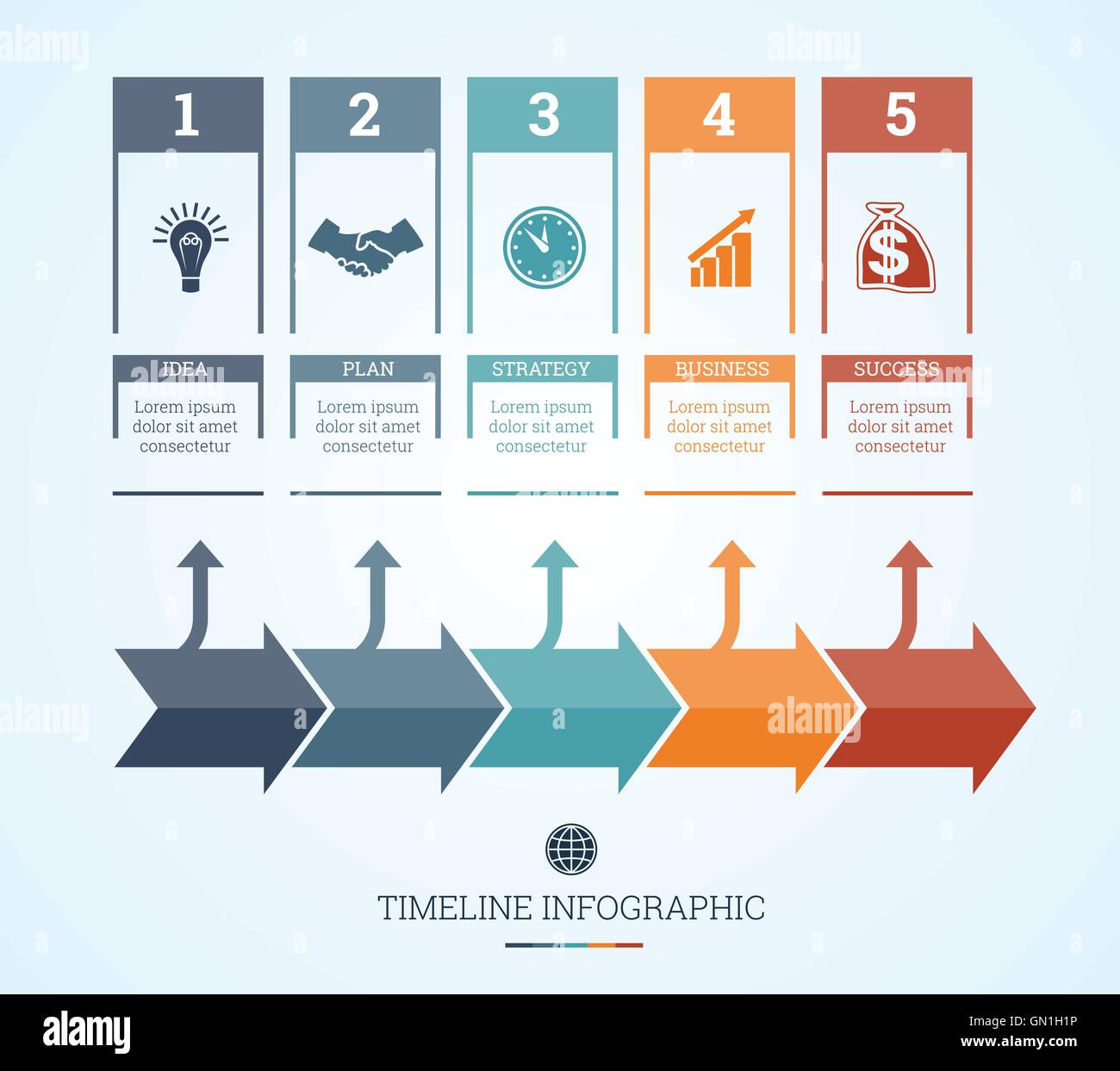 Conceptual Business Timeline Infographic, Vector design template for ...