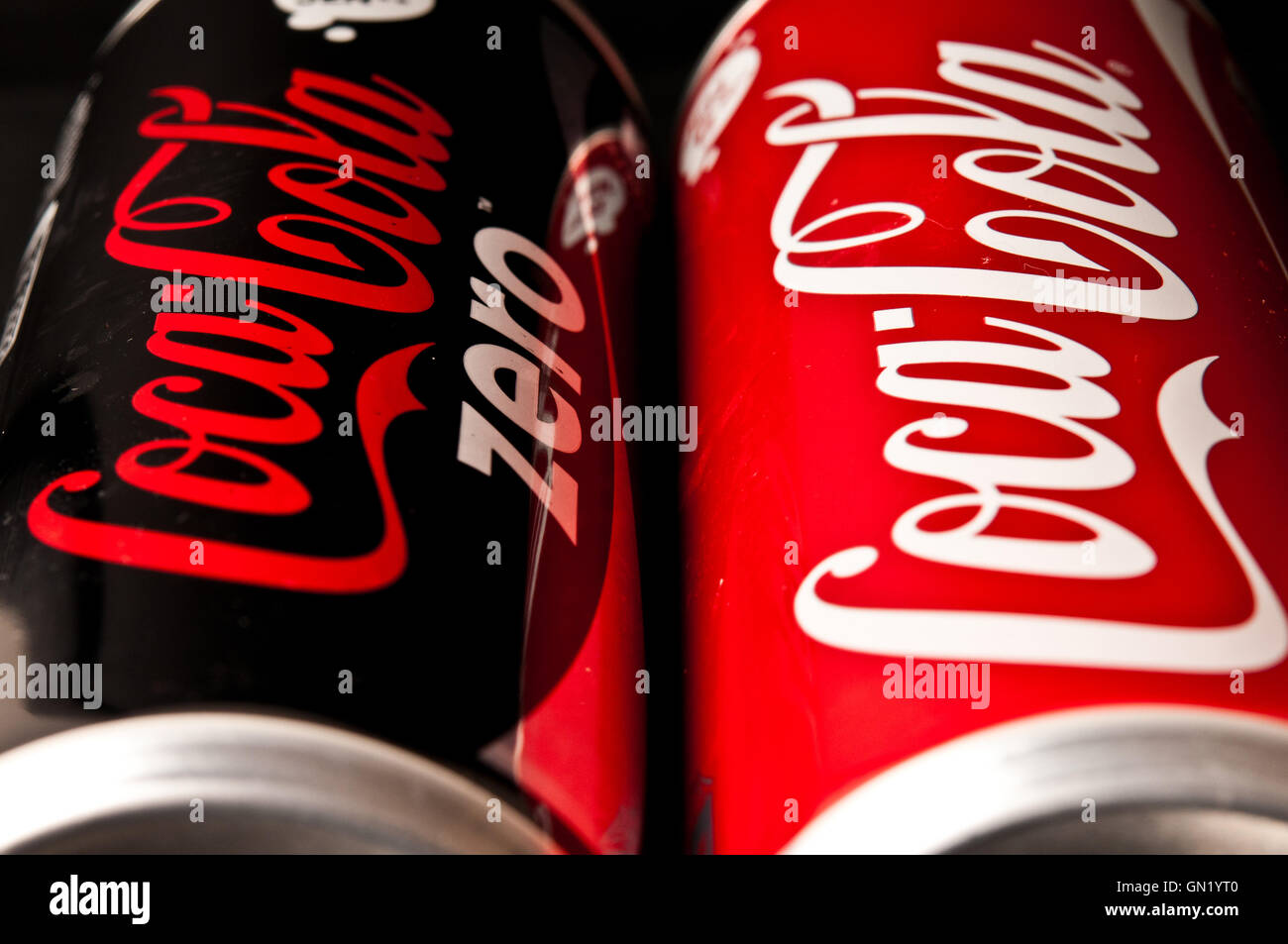 diet coke Zero and normal coke Stock Photo Alamy