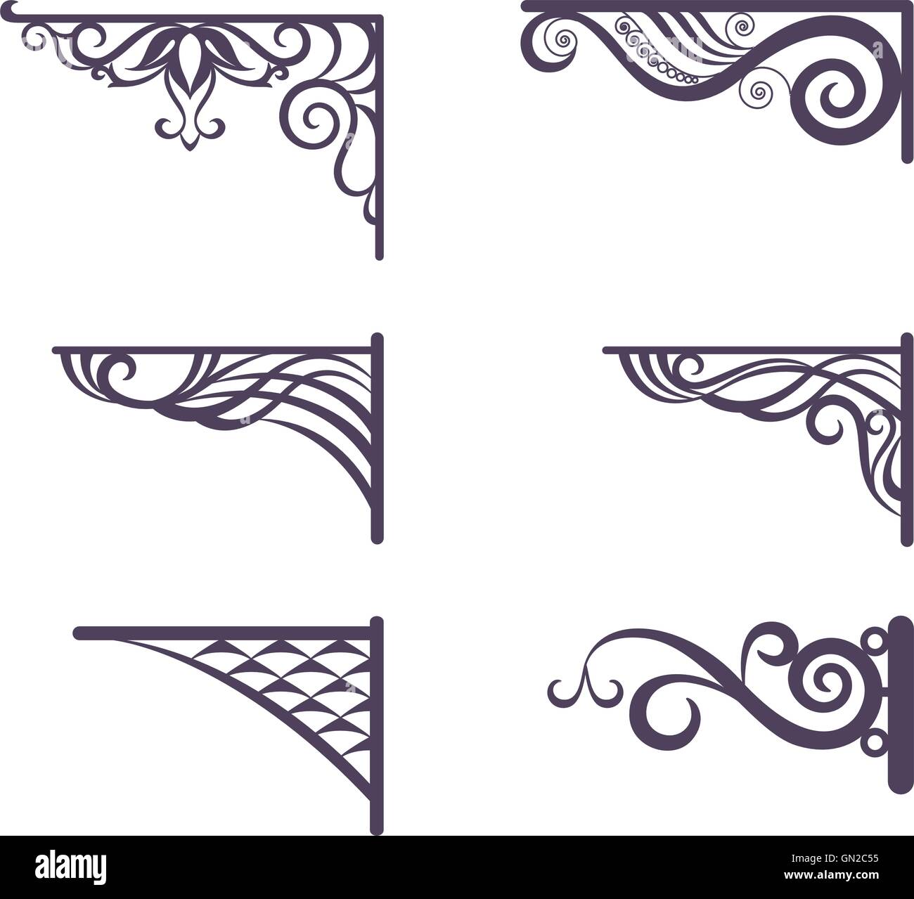 Vintage brackets for signboard silhouettes Stock Vector Image &amp; Art - Alamy