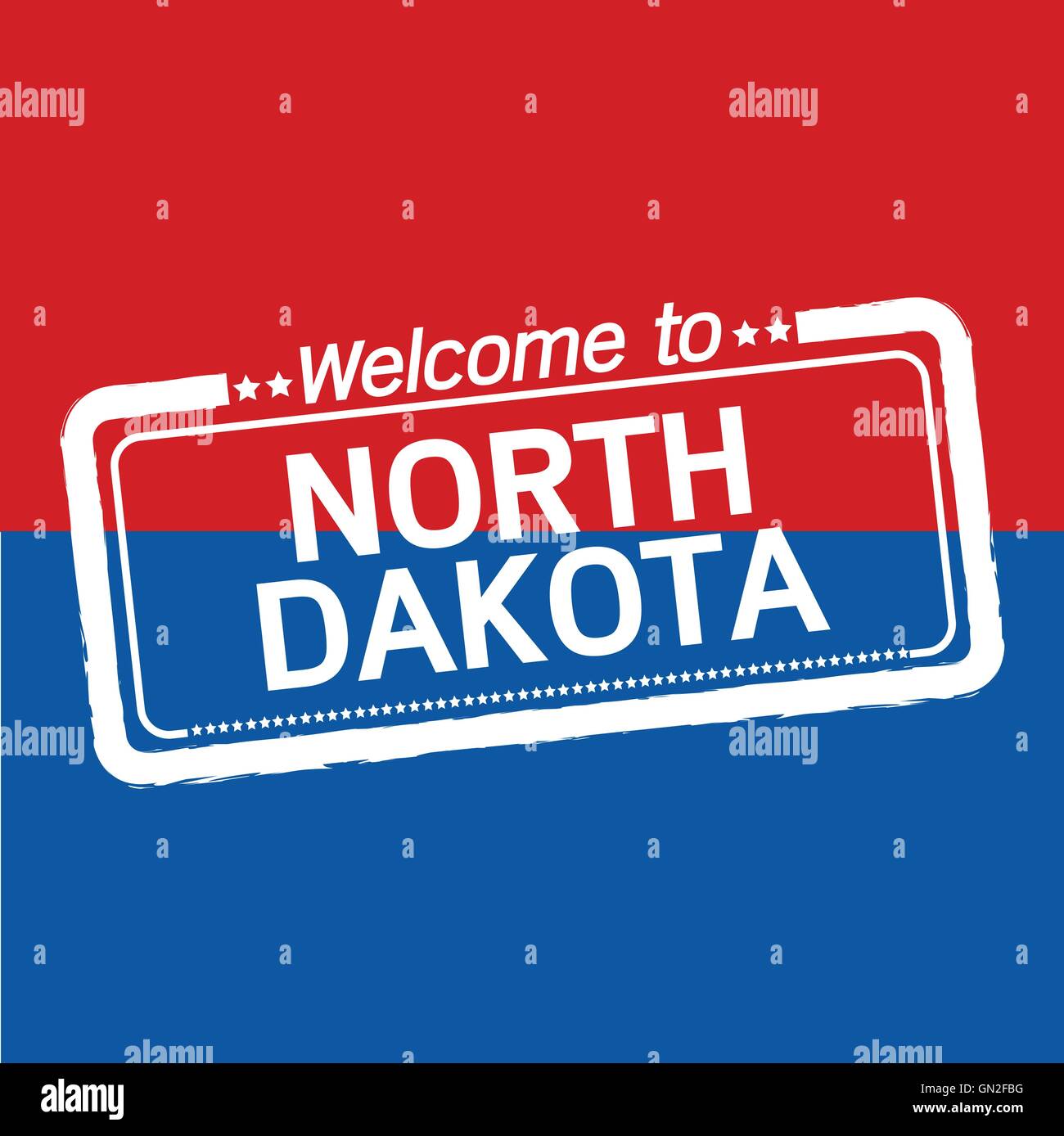 Welcome to NORTH DAKOTA of US State illustration design Stock Vector