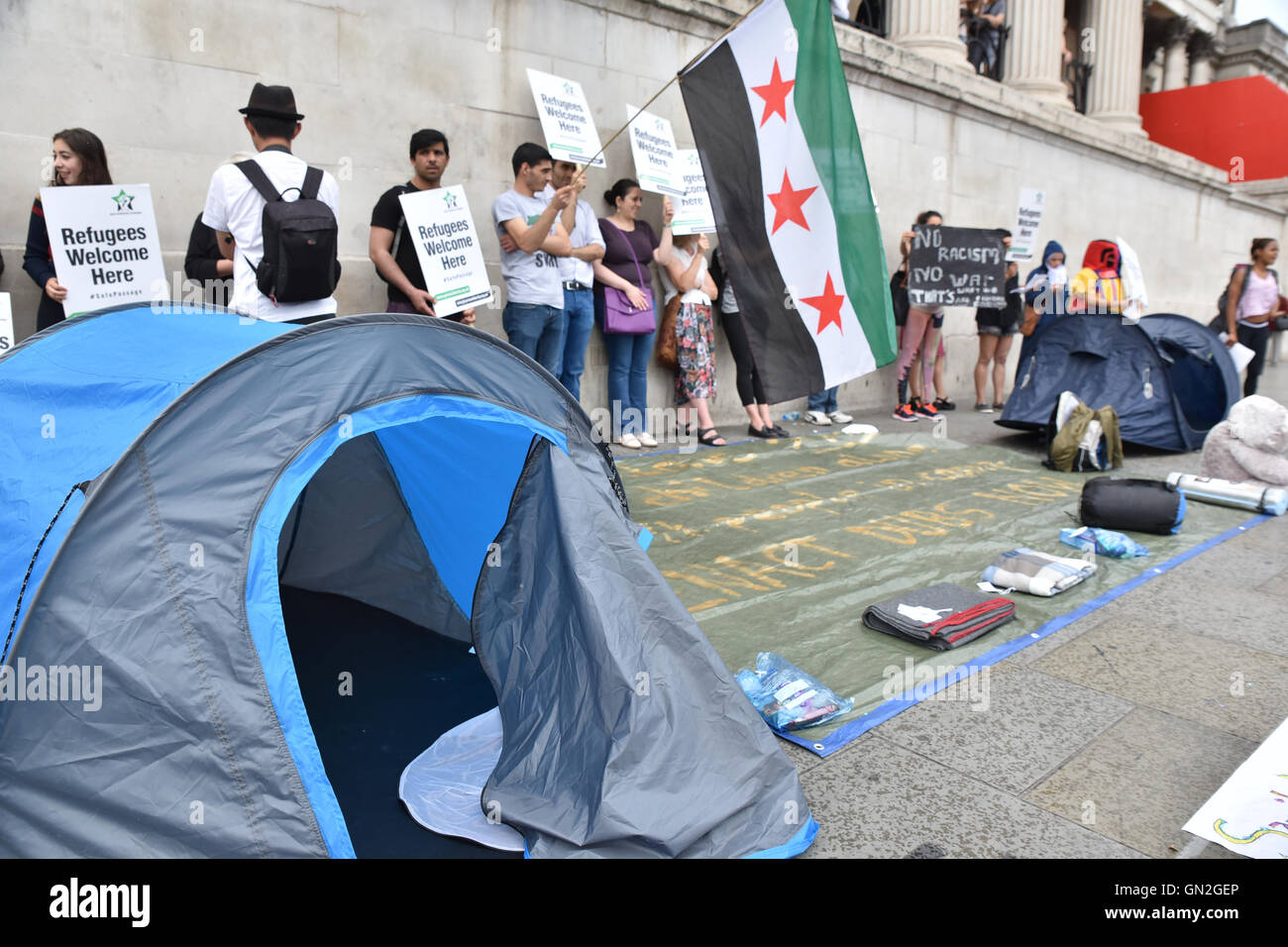 Refugees Square Trafalgar Square, London, UK. 27th Aug, 2016. Refugees Welcome Here ...