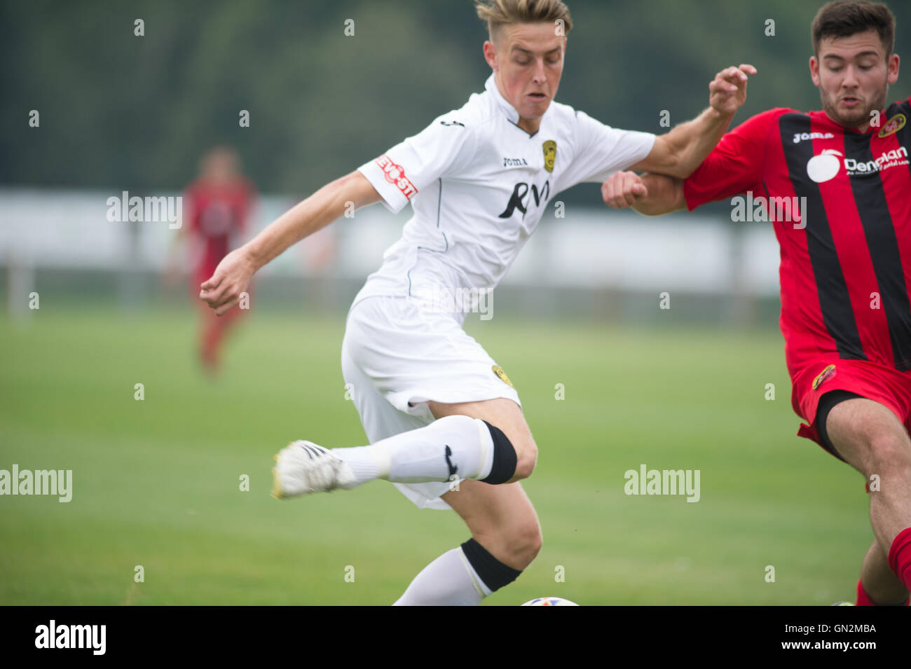 UK. 27th August, 2016. Evo-Stik Division 1 South and West; Winchester FC v Tiverton Town FC. T Bath turning the Winchester City defence during Tiverton's 4-0 away victory Credit:  Flashspix/Alamy Live News Stock Photo