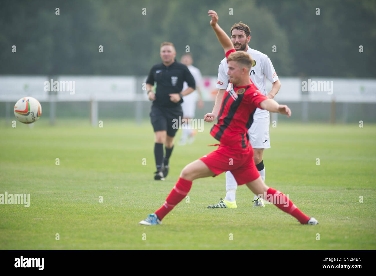 UK. 27th August, 2016. Evo-Stik Division 1 South and West; Winchester FC v Tiverton Town FC. Winchester City FC stretched to breaking point, going down 4-0 to Tiverton Town FC. Credit:  Flashspix/Alamy Live News Stock Photo