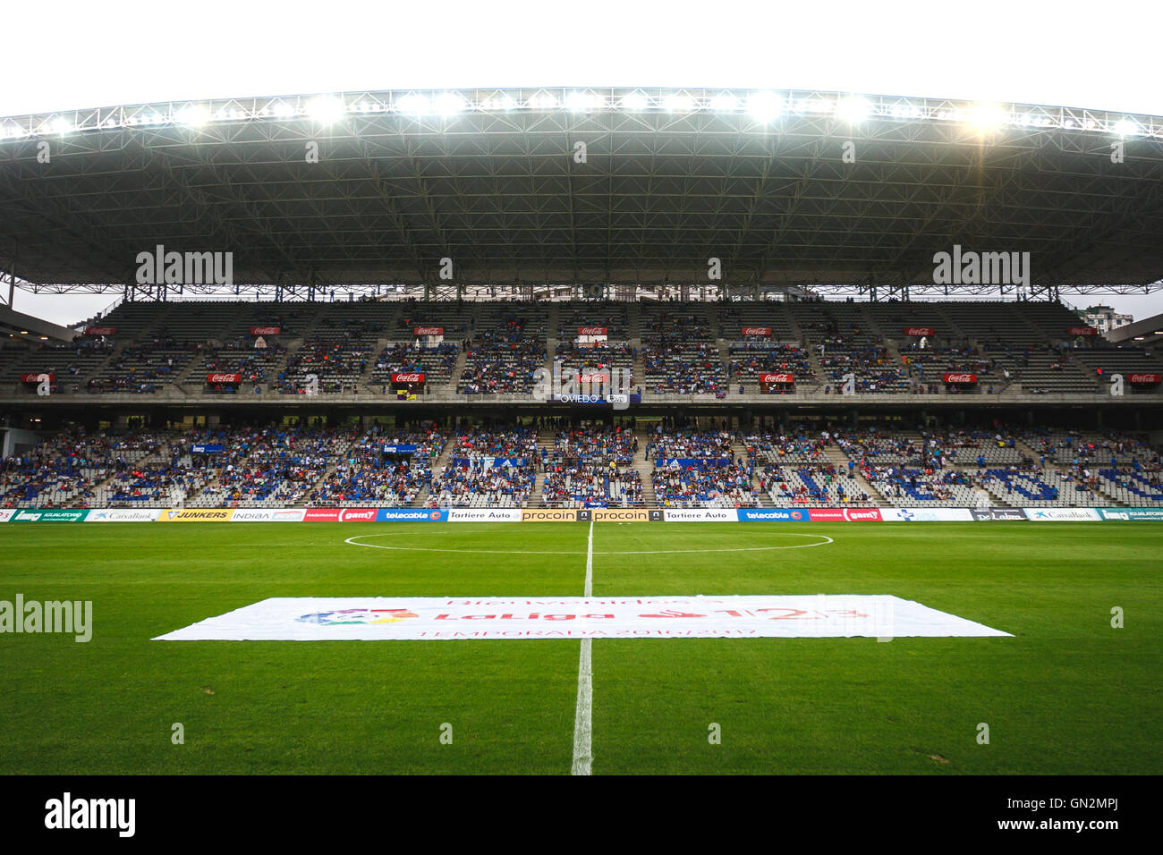 Oviedo, Spain. 27th Aug, 2016. Carlos Tartiere stadium before the match between Real Oviedo v UD Almeria of the Liga 1|2|3 in the Estadio Carlos Tartiere stadium. Credit:  Alvaro Campo/Alamy Live News Stock Photo