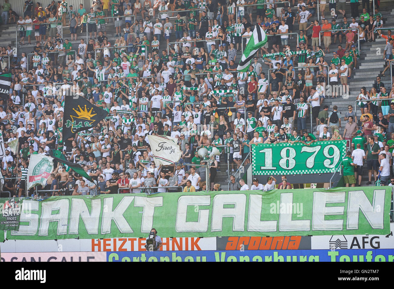 St Gallen Switzerland 28th August 2016 Fc St Gallen Supporters Stock Photo Alamy