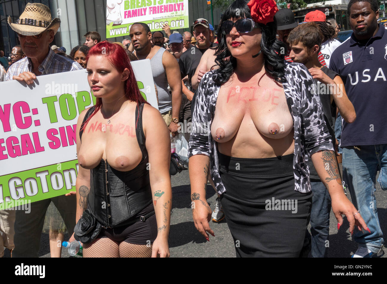 New York, New York, USA. August 28 - 2016 Go Topless Parade in New York City Credit:  Cal Vornberger/Alamy Live News Stock Photo