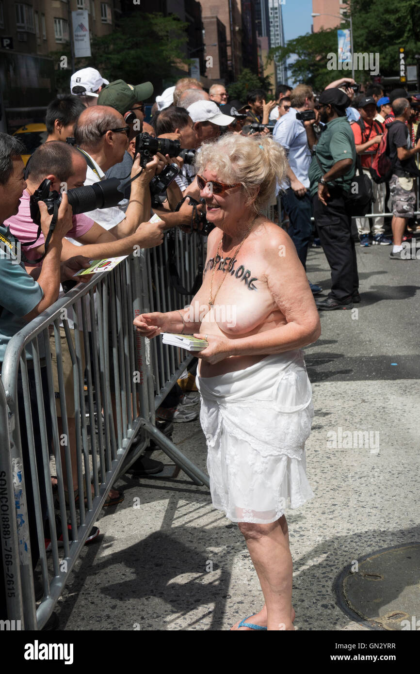 New York, New York, USA. August 28 - Participant in the Go Topless Day Parade in New York City Credit:  Cal Vornberger/Alamy Live News Stock Photo