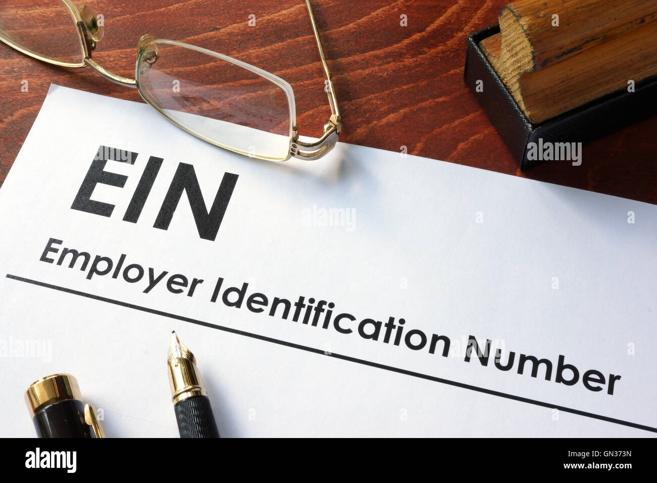 Federal Employer Identification Number (FEIN), also known as an Employer Identification Number (EIN). Stock Photo