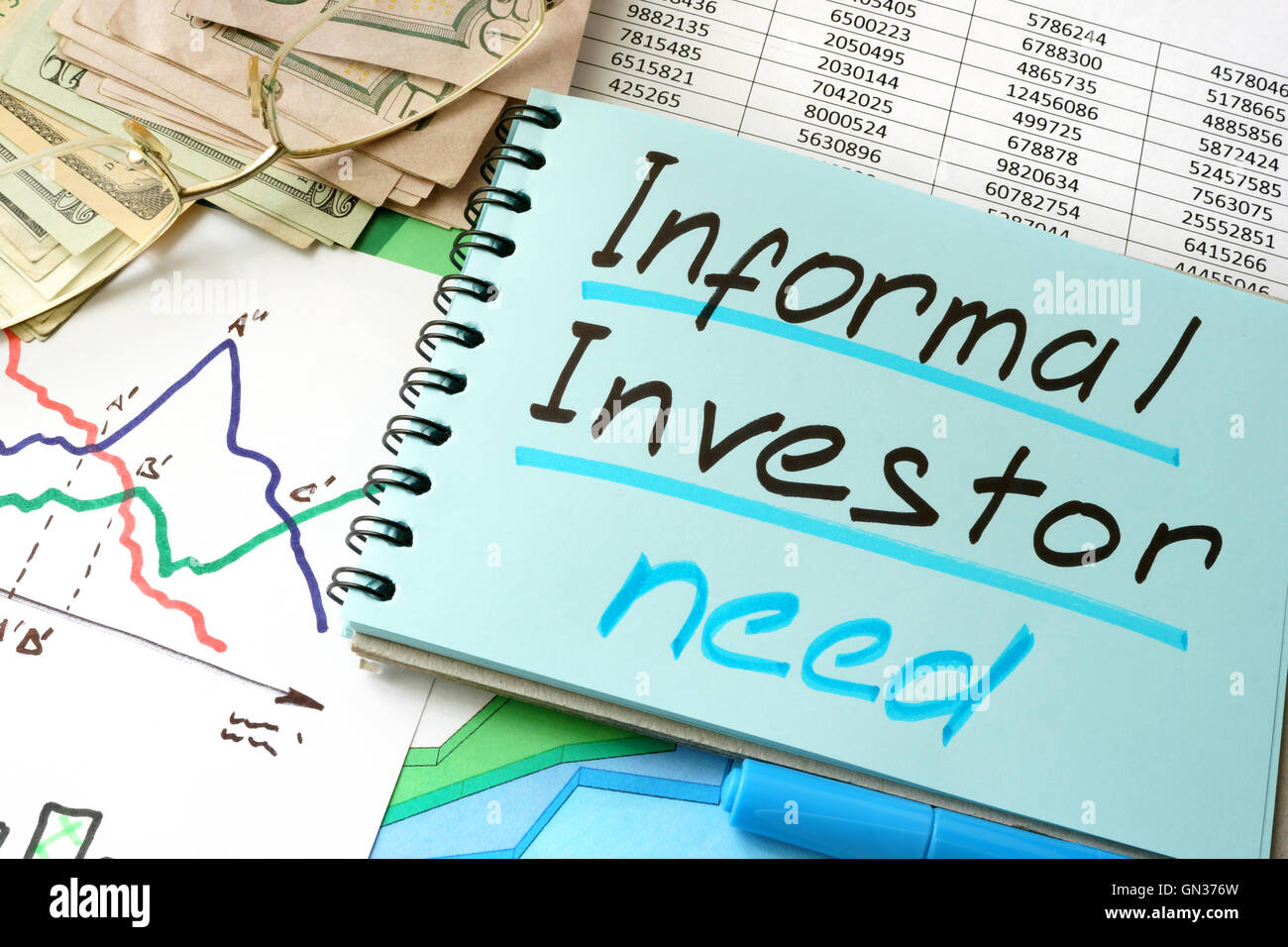 Informal Investor written on a notepad sheet. Stock Photo